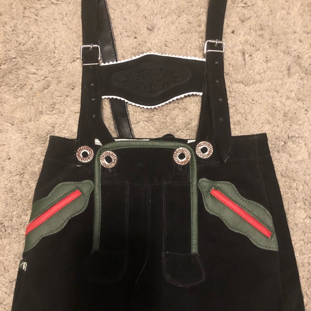Authentic Black suede German lederhosen, toddler